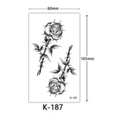 Tattoo Stickers English Letters Flowers Butterfly Sketch Lines Waterproof Tattoo