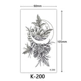 Tattoo Stickers English Letters Flowers Butterfly Sketch Lines Waterproof Tattoo