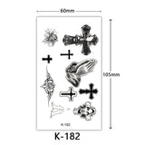 Tattoo Stickers English Letters Flowers Butterfly Sketch Lines Waterproof Tattoo