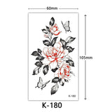 Tattoo Stickers English Letters Flowers Butterfly Sketch Lines Waterproof Tattoo