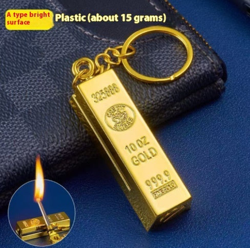 Personality Gold Bar Small Match All Metal Multi-functional Keychain